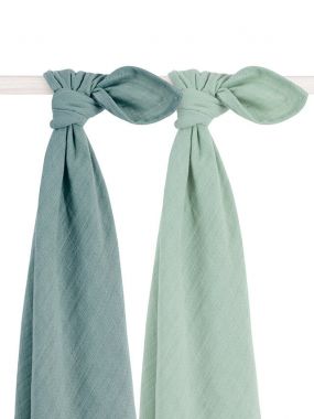Jollein Bamboe Multidoek Ash Green 2 Pack 115 x 115 cm