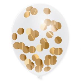 Confetti Ballonnen Goud 30 cm 5 Stuks