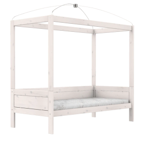 LIFETIME Original Eenpersoonshemelbed met Standaard Lattenbodem Whitewash