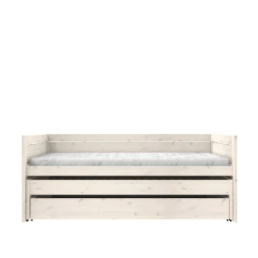 LIFETIME Original Kajuitbed met Logeerbed en Bedlade met Deluxe Lattenbodem Whitewash