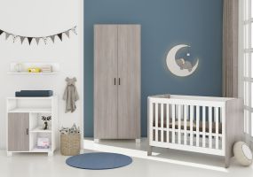 Cabino Babykamer Fresno White Grey 3 Delig