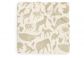 Jollein Hoeslaken Jersey Ledikant 60 x 120 cm Animals Olive Green