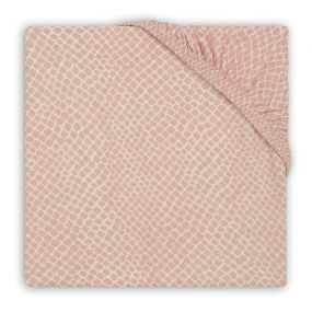 Jollein Hoeslaken Boxmatras 75 x 95 cm Snake Pale Pink