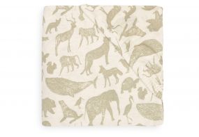 Jollein Hoeslaken Jersey Meegroei Ledikant 70 x 140 cm Animals Olive Green