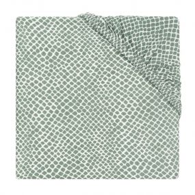 Jollein Hoeslaken Boxmatras 75 x 95 cm Snake Ash Green