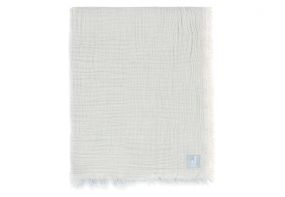 Jollein Deken Ledikant 120x120cm Fringe Stripe Sea Green/Ivory GOTS