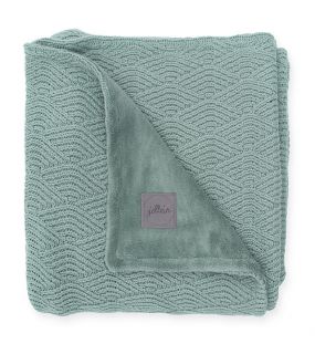 Jollein Deken River Knit Ash Green - Coral Fleece 75 x 100 cm 
