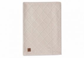 Jollein Wiegdeken 75 x 100 cm Check Knit Oatmeal/Teddy Fleece