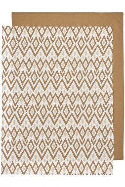 Meyco Ledikant Laken 2 Pack Ikat Sand / Uni Toffee 100 x 150 cm