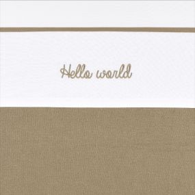 Meyco Baby Hello World Ledikantlaken - Taupe 100x150cm