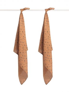 Jollein Hydrofiele Doeken 2 Stuks 115 x 115 cm Spot Caramel