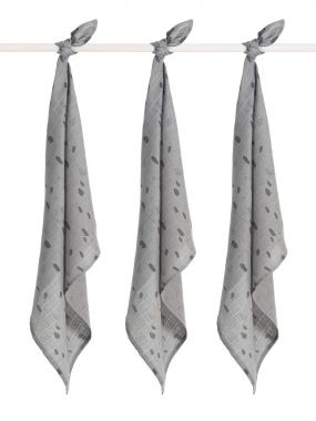 Jollein Hydrofiele Doeken 3 Stuks 70 x 70 cm Spot Storm Grey