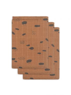 Jollein Hydrofiele Washandjes 3 Stuks Spot Caramel
