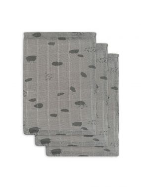 Jollein Hydrofiele Washandjes 3 Stuks Spot Storm Grey
