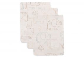 Jollein Hydrofiel Washandje 15x20cm Elephant Tales - 3 Stuks