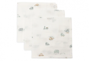 Jollein Hydrofiel Monddoekje 31x31cm On The Go (3pack)