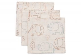 Jollein Hydrofiel Monddoekje 31x31cm Elephant Tales - 3 Stuks