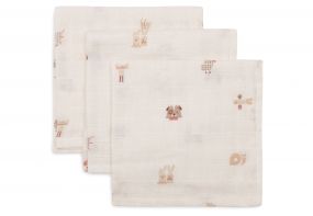 Jollein Hydrofiel Monddoekje 31x31cm Animal Friends - 3 Stuks