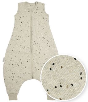 Meyco Baby Rib Spot Baby Winter Slaapoverall Jumper - Sand Melange - 80 cm