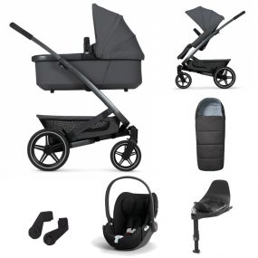 Joolz Geo3 Kinderwagen 3 In 1 Pure Grey Met Cybex Autostoel Cloud T + Isofix Base + Autostoel Adapters + Voetenzak
