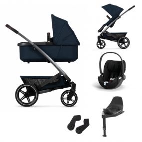 Joolz Geo3 Kinderwagen 3 In 1 Navy Blue Met Cybex Autostoel Cloud T + Isofix Base + Autostoel Adapters