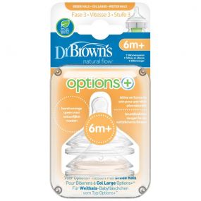 Dr. Brown's Options speen Brede Halsfles Fase 3 (2 Stuks) 