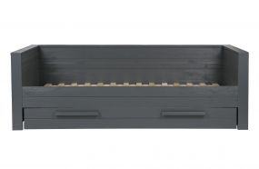 Woood Bedbank Met Bedlade Dennis Steel Grey Geborsteld