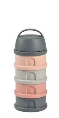 Beaba Stapelbare Doseerdozen 4 Compartimenten Mineral Grey/Pink