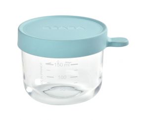 Beaba Glazen Bewaarpotje 150ml Lichtblauw