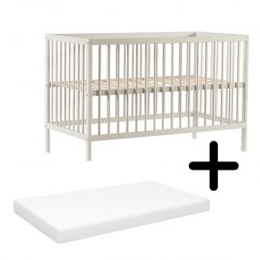 Cabino Baby Bed Mees Wit 60 x 120 cm Met Matras 