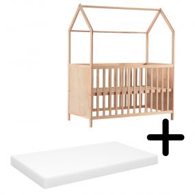 Cabino Baby Bed Sterre Naturel 60 x 120 cm Met Matras