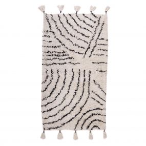 KidsDepot Vloerkleed Berber zwart/wit