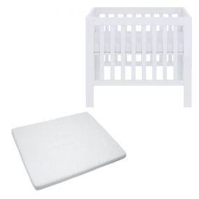 Cabino Baby Box Met In Hoogte Verstelbare Bodem Patrick Wit Met Matras