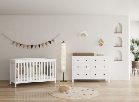 Cabino Babykamer Wit 2 Delig Baby Bed Noel + Commode Bretagne