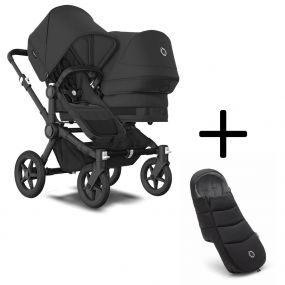 Bugaboo Donkey 5 Duo Kinderwagen 2 In 1 Black Midnight Black + Voetenzak