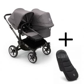 Bugaboo Donkey 5 Duo Kinderwagen 2 In 1 Graphite Grey Melange + Voetenzak