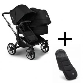 Bugaboo Donkey 5 Duo Kinderwagen 2 In 1 Graphite Midnight Black + Voetenzak