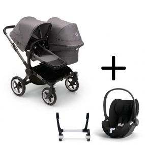 Bugaboo Donkey 5 Duo Kinderwagen 3 In 1 Graphite Grey Melange Met Cybex Cloud T Groep 0 Autostoel