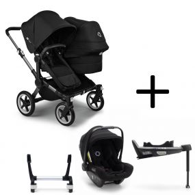 Bugaboo Donkey 5 Duo Kinderwagen 3 In 1 Graphite Midnight Black + Isofix Base