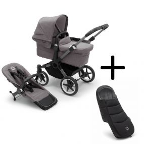 Bugaboo Donkey 5 Mono Kinderwagen 2 In 1 Graphite Grey Melange + Voetenzak