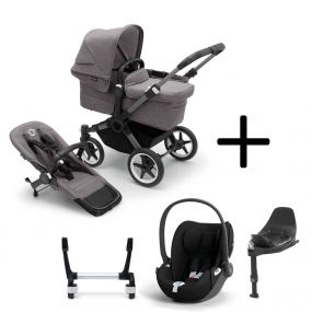Bugaboo Donkey 5 Mono Kinderwagen 3 In 1 Graphite Grey Melange Met Cybex Cloud T Groep 0 Autostoel + Isofix Base