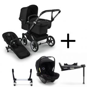 Bugaboo Donkey 5 Mono Kinderwagen 3 In 1 Graphite Midnight Black + Isofix Base