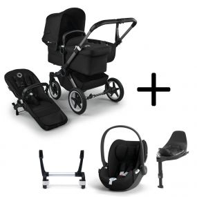 Bugaboo Donkey 5 Mono Kinderwagen 3 In 1 Graphite Midnight Black Met Cybex Cloud T Groep 0 Autostoel + Isofix Base