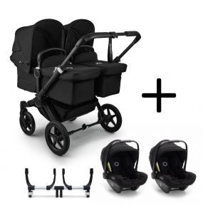 Bugaboo Donkey 5 Tweeling Kinderwagen 3 In 1 Black Midnight Black