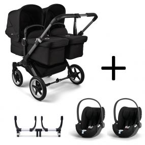 Bugaboo Donkey 5 Tweeling Kinderwagen 3 In 1 Graphite Midnight Black Met Twee Cybex Cloud T Groep 0 Autostoelen