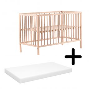 Cabino Baby Bed Mees Naturel 60 x 120 cm Met Matras 