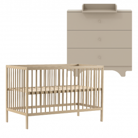 Cabino Babykamer Clay 2 Delig Baby Bed Mees + Commode Rome