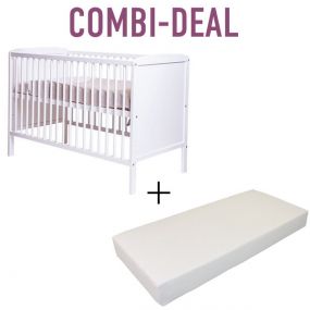 Cabino Baby Bed Dicht Wit + Matras