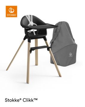 Stokke® Clikk™ Kinderstoel Black Natural + Reistas