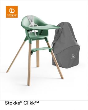 Stokke® Clikk™ Kinderstoel Clover Green + Reistas